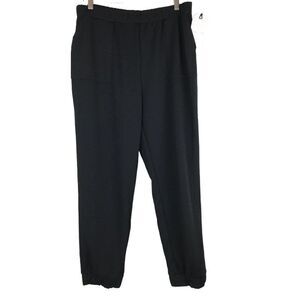 Leith Black Elastic Waist/Cuff Pants Size Large. NWT